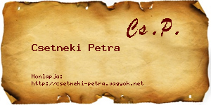 Csetneki Petra névjegykártya